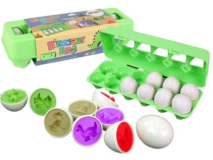 Naučná hračka Sada Vajíček Sorter Dinosauři Skládačka 12 Kusů