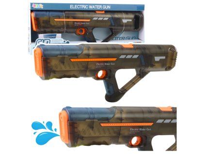 Pistole Elektrická Vodní Samopal Na Akumulátor 55 cm Průhledná Černá