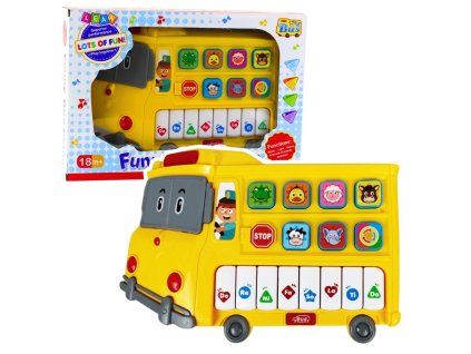 Elektrické Naučné Piánko Autobus Pro Nejmenší Žlutý