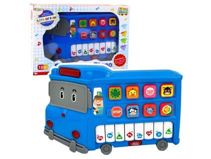 Elektrické Naučné Piánko Autobus Pro Nejmenší Modrý