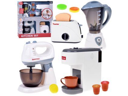 Velká sada spotřebičů na hraní mixér toustovač blender kávovar