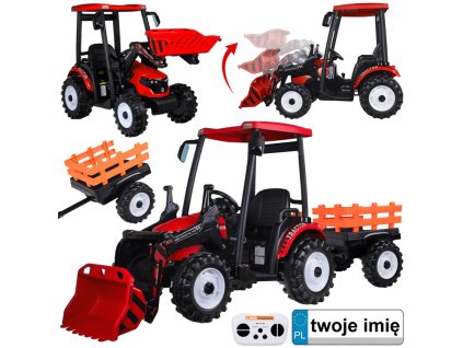 TRAKTOR Velký elektrický pro děti s přívěsem a lžící