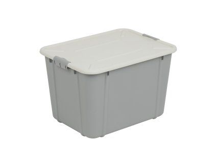 Světle šedý box s víkem Velur 30 l BRANQ