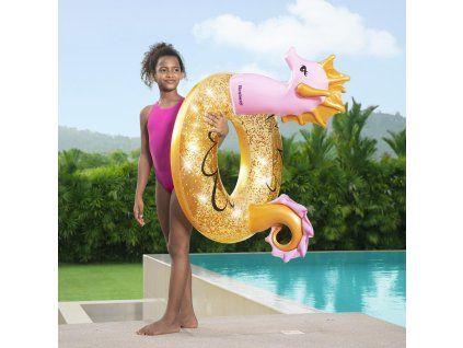 Nafukovací plavecký kruh Glitter Seahorse 115 x 104 cm BESTWAY