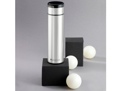Termoláhev z nerezové oceli s dotykovým LCD displejem Indi Silver 420 ml AMBITION