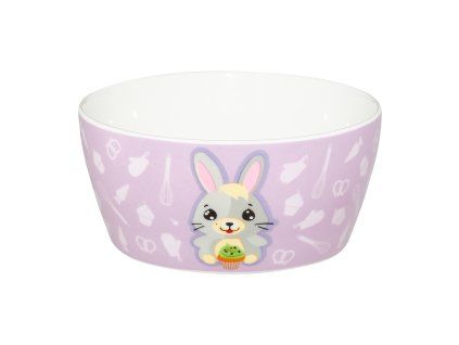Fialová porcelánová miska Betty a Bunny 400 ml AMBITION JUNIOR