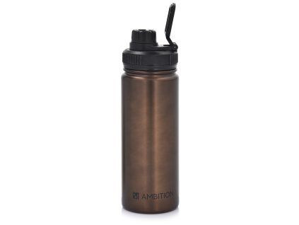 Hnědá termoláhev Gym 550 ml AMBITION