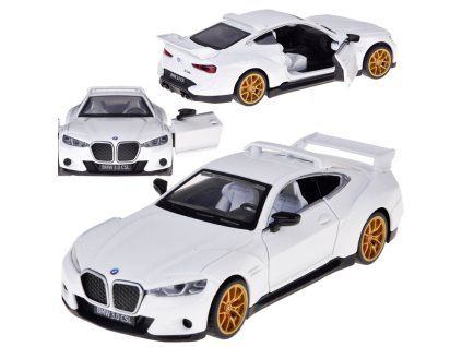 Autíčko BMW 3.0 CSL kovové  1:34 s efekty bílé