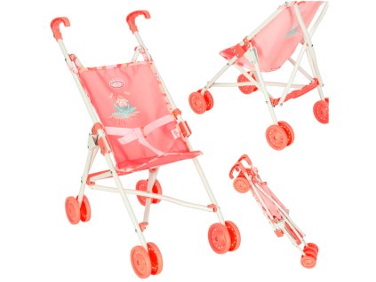 Kočárek pro panenky baby Annabell Skládací růžový
