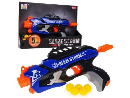Pružinová pistole Blaze Storm 5 pěnových kuliček + ruční mechanismus