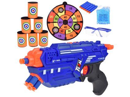Pistole Shotgun 2v1 + Pěnové a gelové náboje Terč