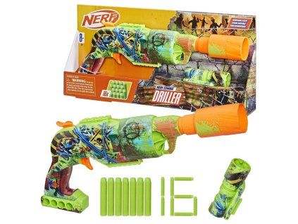 Pistole Hasbro NERF Zombie Driller a zaměřovač + 16x pěnové náboje