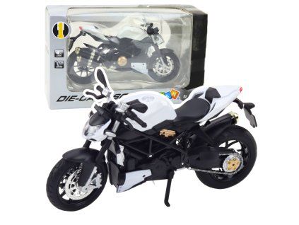 Motorka Sportovní Světla Zvuky Bílá Kovová