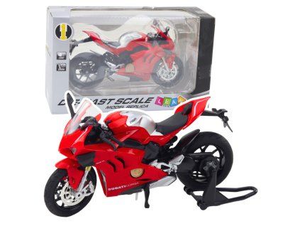Motorka Sportovní kovová 1:12 červená