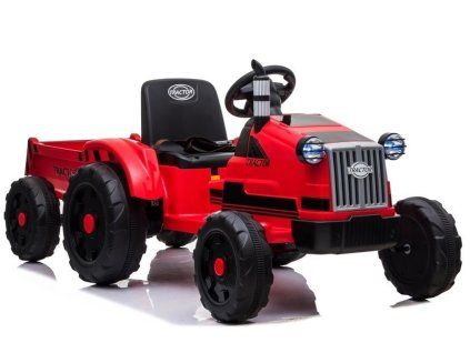 Elektrický traktor s přívěsem CH9959 LED světla Dálkové ovládání Červený