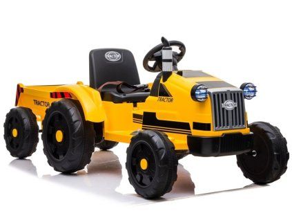 Elektrický traktor s přívěsem CH9959 LED světla dálkové ovládání žlutý