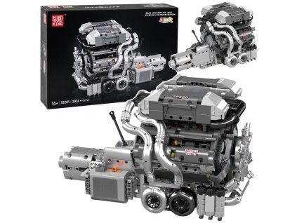 Stavebnice automobilový motor V8 s převodovkou 2024 dílků