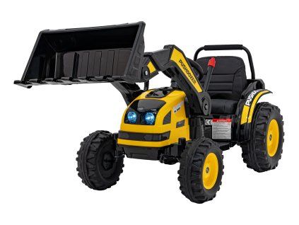 Elektrický traktor rypadlo + Pohyblivé rameno lžíce + Dálkové ovládání Žlutý