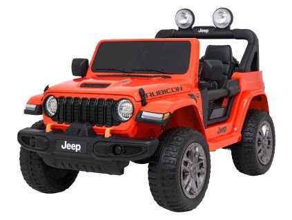 Dětské zvýšené oranžové auto Jeep Wrangler Rubicon