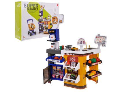Dětský supermarket MEGA s košíkem + příslušenství
