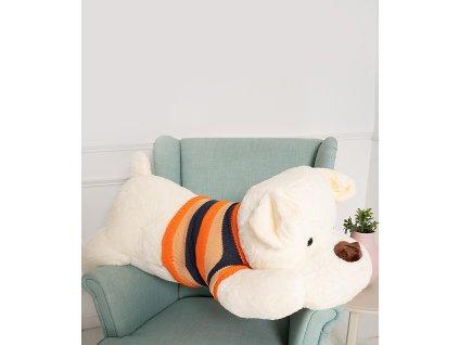 Plyšový pes Dexter 120 cm bílý