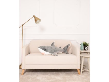 Plyšový žralok Adi 90 cm šedý