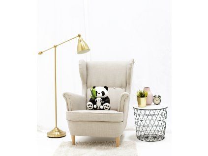 Plyšová panda s mládětem 30 cm bílo-černá