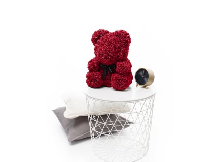 Bordový medvídek z růží Rose Bear 40 cm