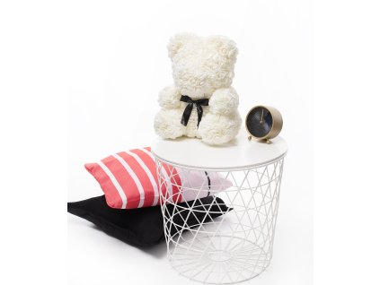Medvídek z růží Rose Bear 40 cm bílý