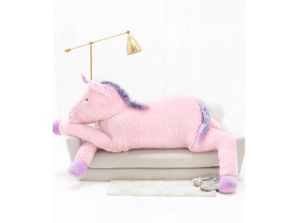 Plyšový jednorožec 220 cm růžový