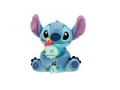 Plyšová pokladnička Stitch a panenka Scrump 20 cm modrá