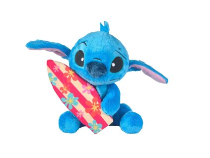 Plyšová postavička Stitch se surfovým prknem 25 cm modrá