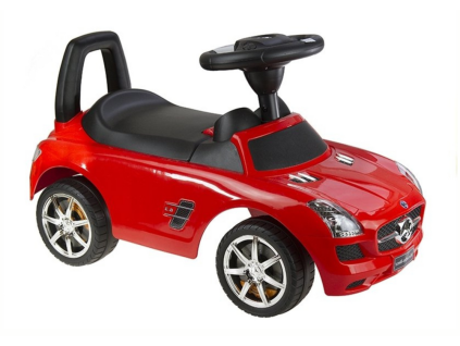 Odrážedlo s vodící tyčí Mercedes SLS AMG opěrka zad úložný prostor červené
