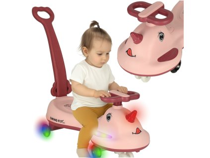 Gravitační odrážedlo Swing FIX S1 LED max 65 kg růžové