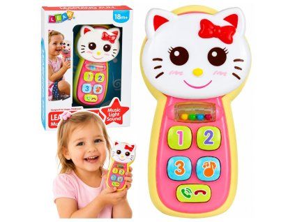 Dětský interaktivní telefon Kočka Světla Zvuk