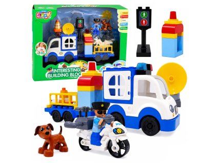 Stavebnice Městské policejní auto s pohonem figurky