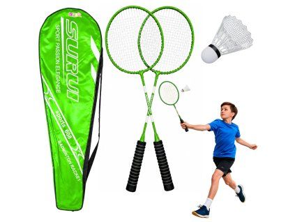 Badmintonová sada Rakety Košíček Zelené