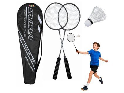 Badmintonová sada rakety míček černá
