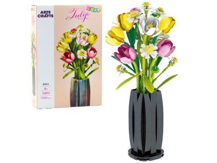Stavebnice Kytice tulipánů ve váze 1250 dílků