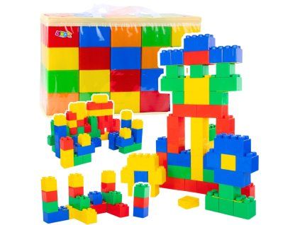 Velké barevné konstrukční kostky v tašce 20 dílků 28.5x9x9 cm