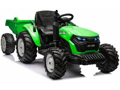 Elektrický traktor HC-306 s přívěsem 24 V světle zelený