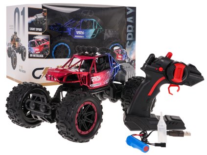 RC auto Crawler REAL ROCK s funkcí kouře červené