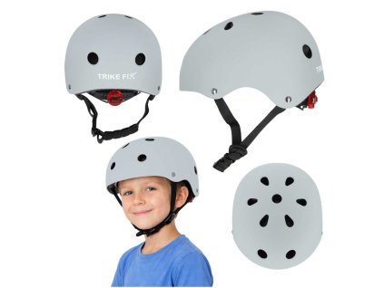 Dětská cyklistická helma Trike Fix nastavitelná 55-58 cm tmavě šedá