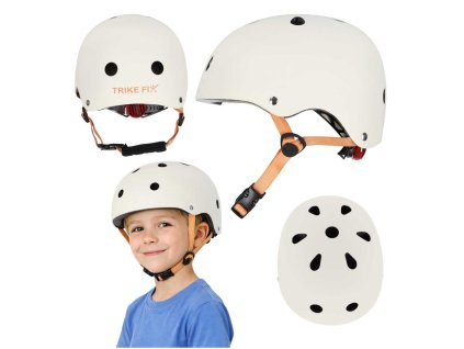 Dětská cyklistická helma Trike Fix LED 48-54 cm béžová