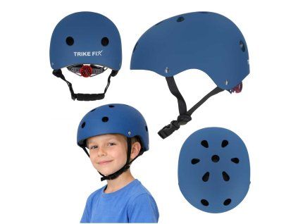 Dětská cyklistická helma Trike Fix LED 48-54 cm tmavě modrá