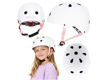 Dětská cyklistická přilba Trike Fix nastavitelná 48-54 cm bílá