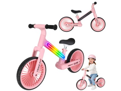 Růžové odrážedlo Trike Fix Glow LED