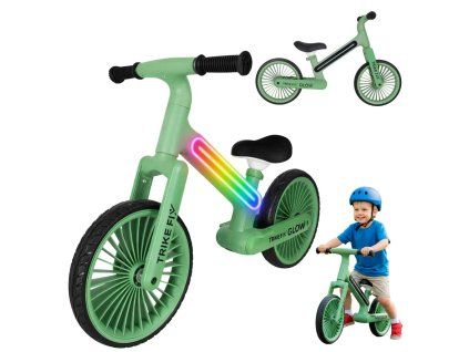 Rowerek biegowy Trike Fix Glow LED zielony 181459