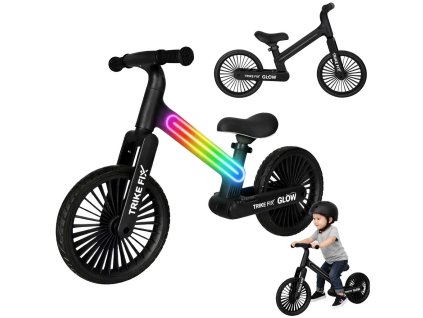 Černé odrážedlo Trike Fix Glow LED