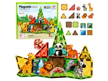 Magnetická stavebnice Divoká zvířata 27 dílků